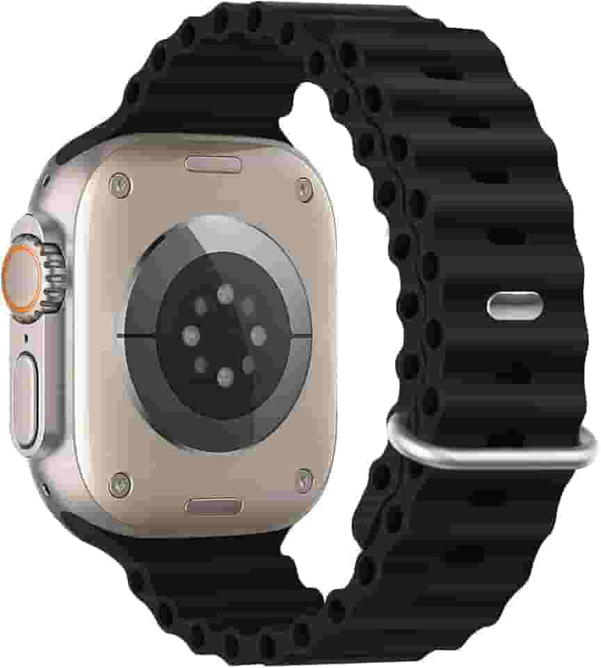 Pulseira esportiva de silicone Ocean – compatível com Apple Watch Ultra 2/Ultra de 49 mm, 45 mm, 44 mm e 42 mm, para iWatch Ultra 2, iWatch Ultra séries SE 9/8/7/6/5/4