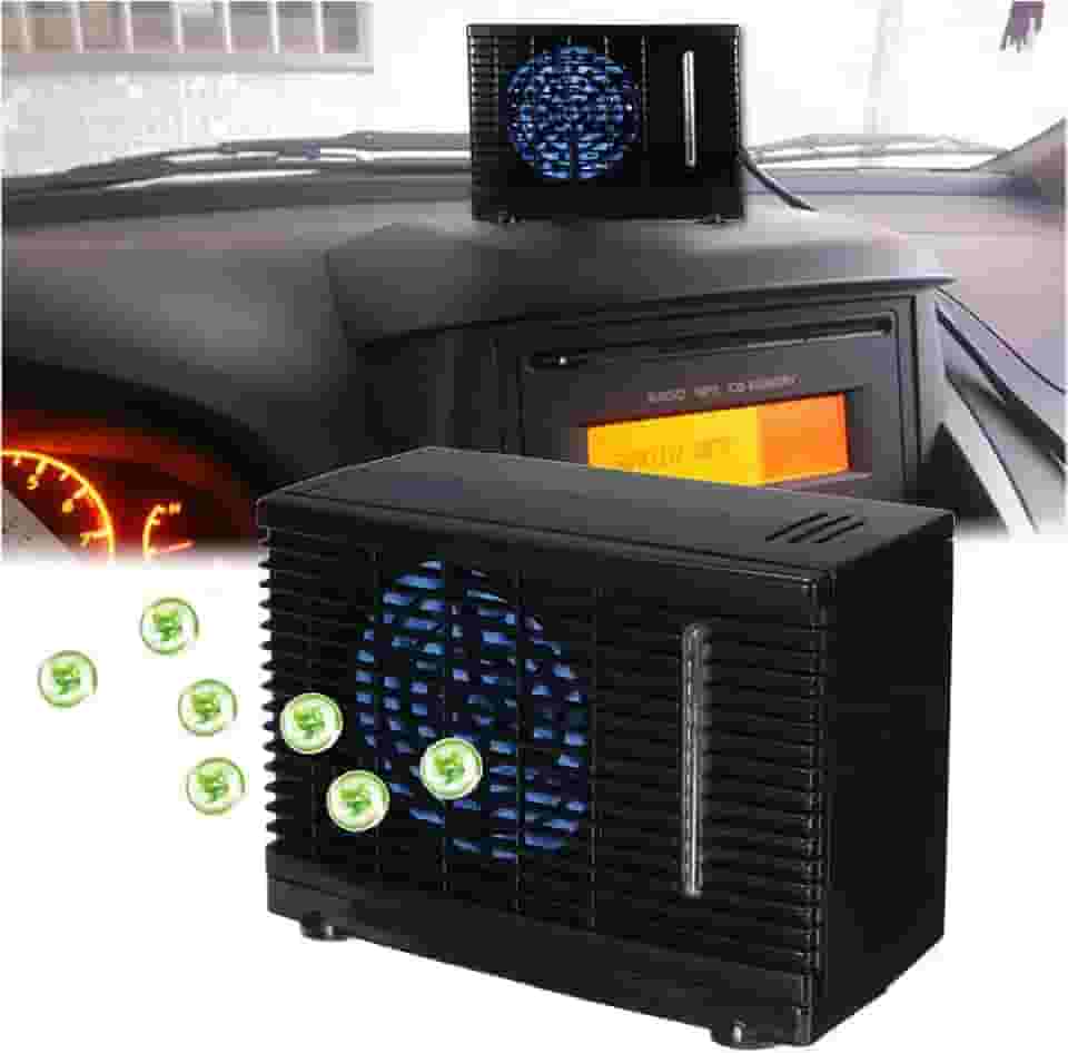 Zhjvihx Condicionador de Ar Portátil do Carro, Tipo Universal do Alojamento ABS 12V 3A Máquina Refrigerando Carro para Cenas Exteriores (Preto)