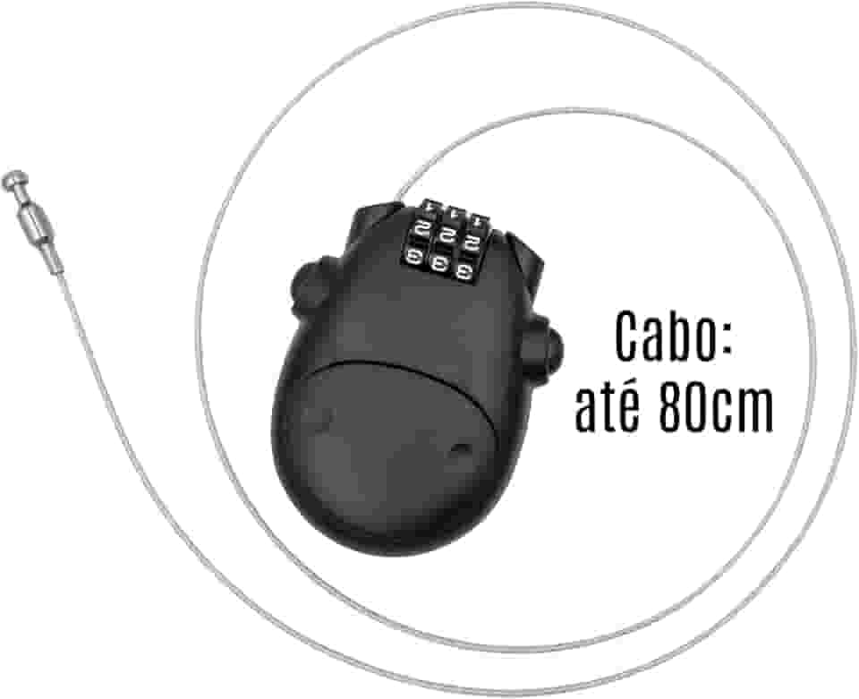 WR CRAZY SHOP Cadeado para Capacete de Moto Preto Com Senha