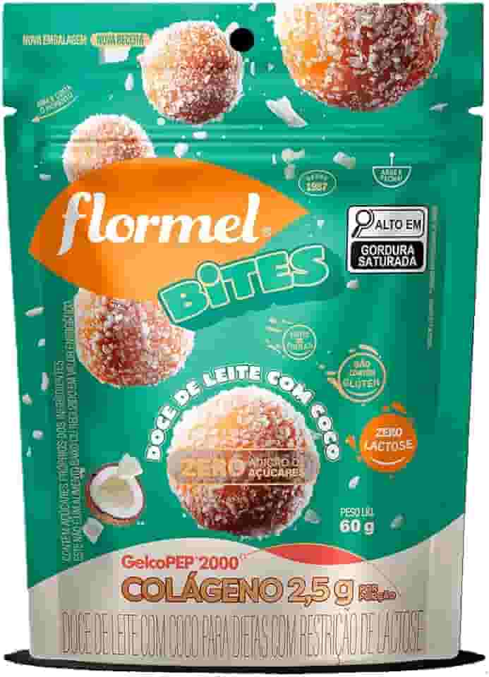Bolinha Doce de Leite Zero LactoseFLORMEL Bites Zero Açúcar- Pouch 60 Gramas