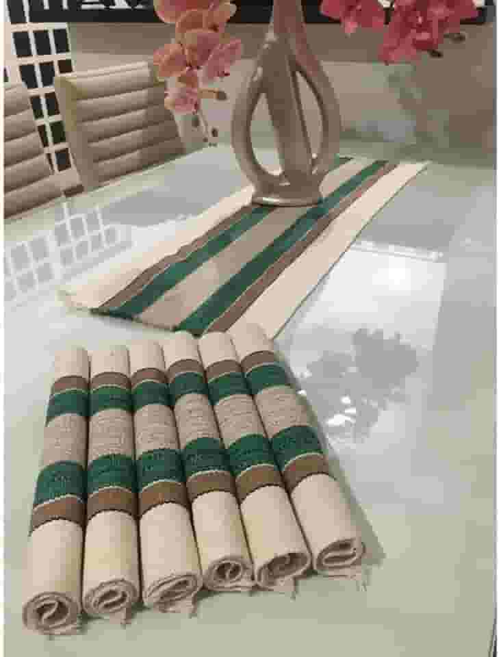 Jogo Americano 07 PeçAs. ContéM 06 Lugares E 01 Trilho De Mesa, Tecido AlgodãO.(JGAM01)