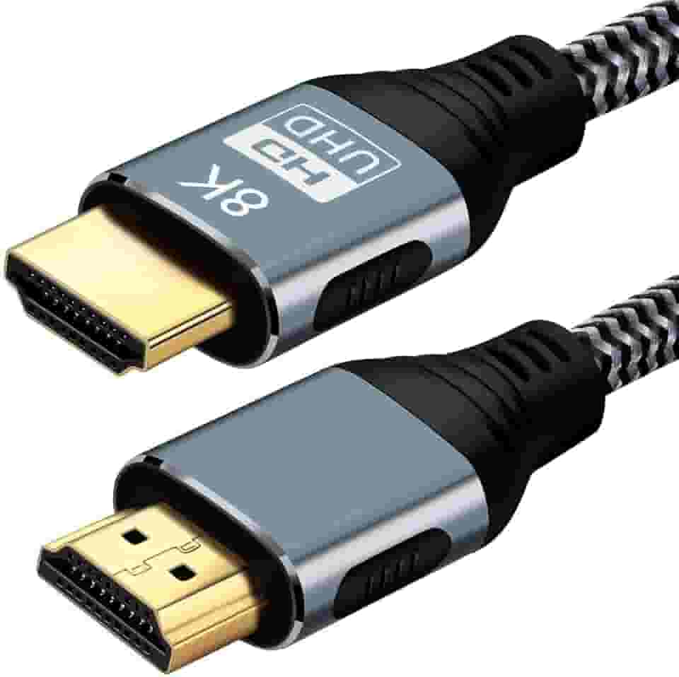 CASEPRO Cabo HDMI 2.1 Gold 8K 4k Ultra Full HD Premium, Nylon Trançado, Blindado, PS5, XBOX, TV, Monitor, 2 Metros, 3D, 1080P@144Hz, 2K@144Hz, 4K@120Hz, 8K@60Hz, Placa de Vídeo, 144Hz, 48Gbps