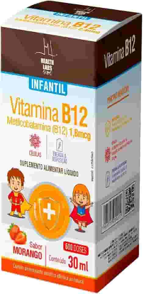 Vitamina B12 Infantil 30ml Morango - Health Labs