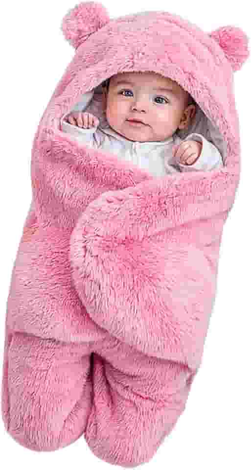 Saco de dormir Casulo Cobertor Enroladinho Sweddle Bebê (Rosa)