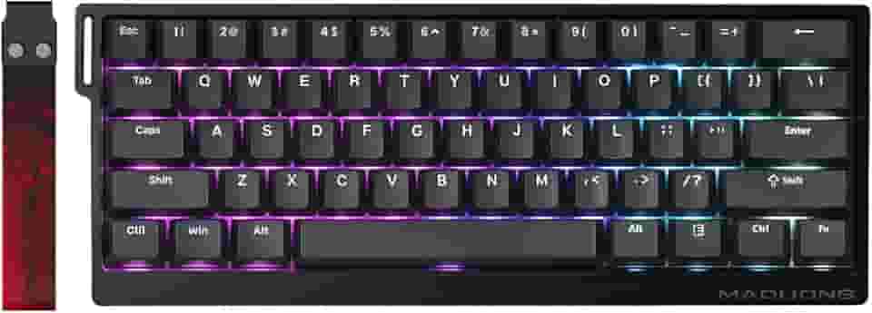 MADLIONS MAD 60 HE RGB 60% Teclado mecânico para jogos Rapid Trigger 60% com fio, atuação ajustável, interruptor magnético de efeito Hall, taxa de polling de 8K Hz, RGB, para PC/Mac, Preto