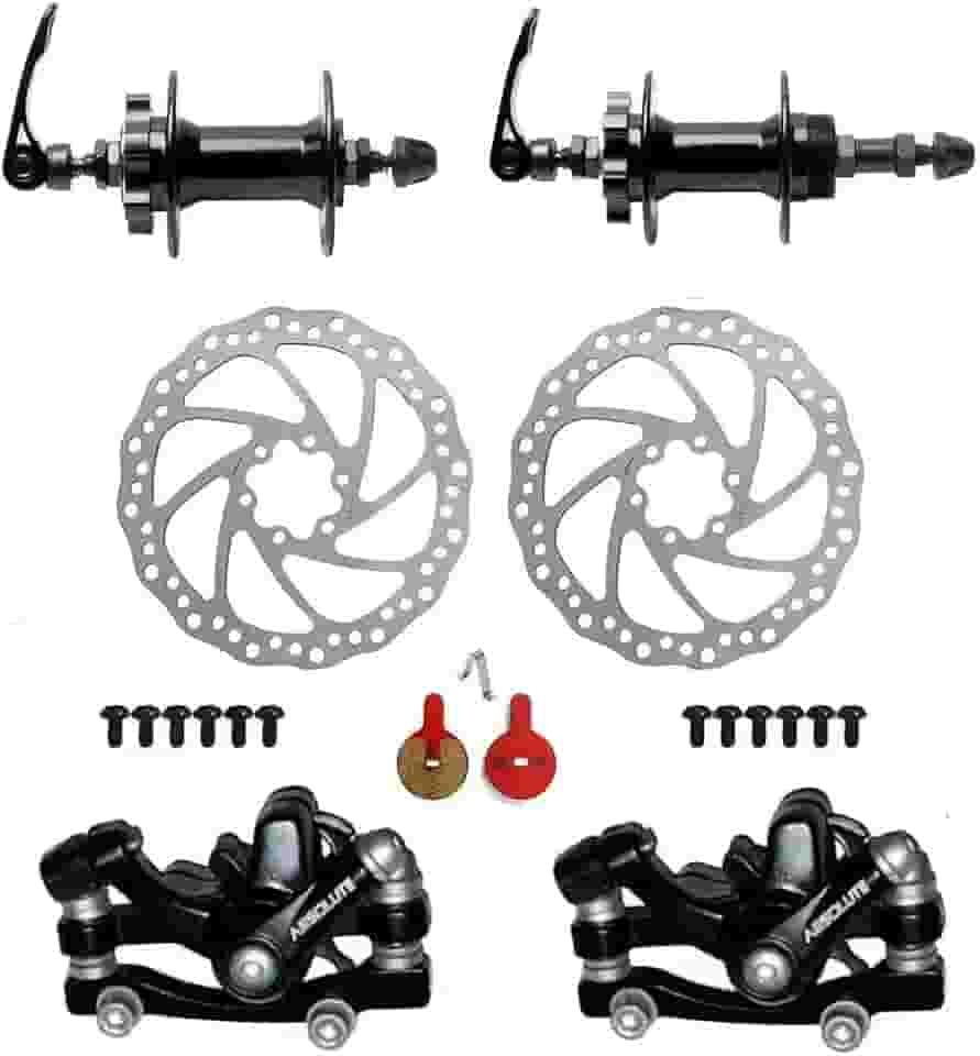 Kit Freio Disco 160mm Bike + Cubo Rolamentados Aluminio 36f