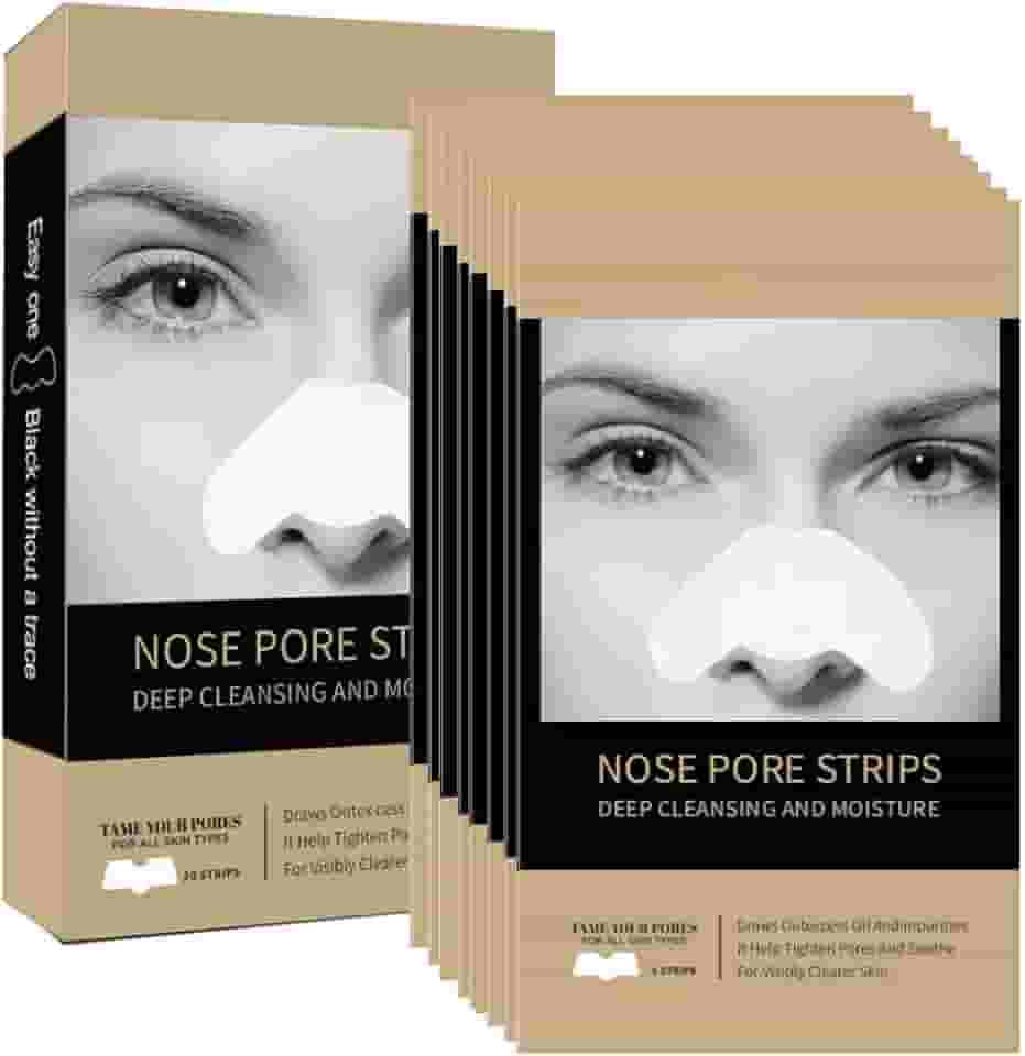 Tiras de poros de nariz removedor de cravos - Tiras de limpeza profunda e limpeza de umidade para cravos, para mulheres e homens (20 peças)