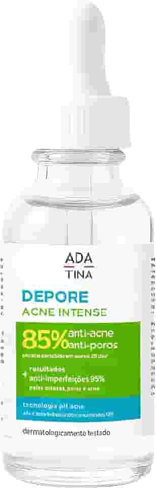 Ada Tina Sérum Facial Deppore Acne Intense 30ml | Dupla Potência Antiacne | Controla a Oleosidade | Reduz Poros e Cravos | 95% Menos Manchas de Acne | Melhora a Textura e Uniformiza o Tom de Pele | com Ácido Mandélico e Ácido Salicílico