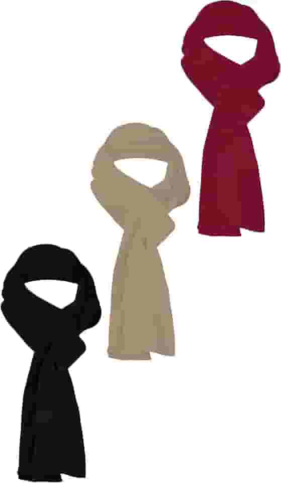 KIT 3 Cachecóis Soft Skube - Cachecol 160cm x 25cm - Unissex