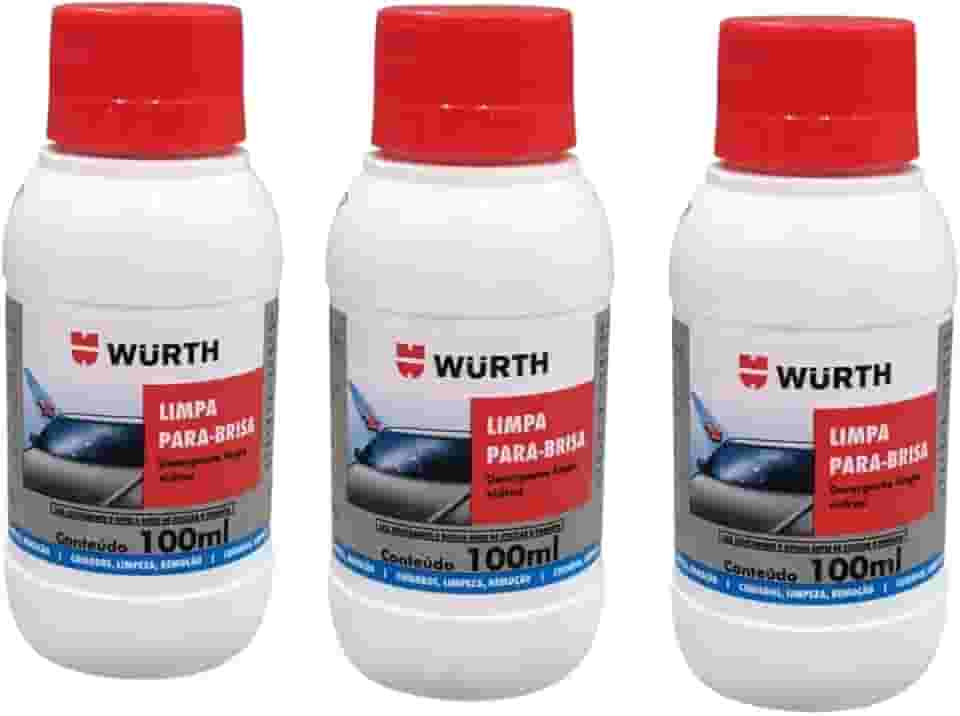 Kit 3 Limpador de Parabrisa Liquido Para Reservatorio do Carro 100ml Wurth