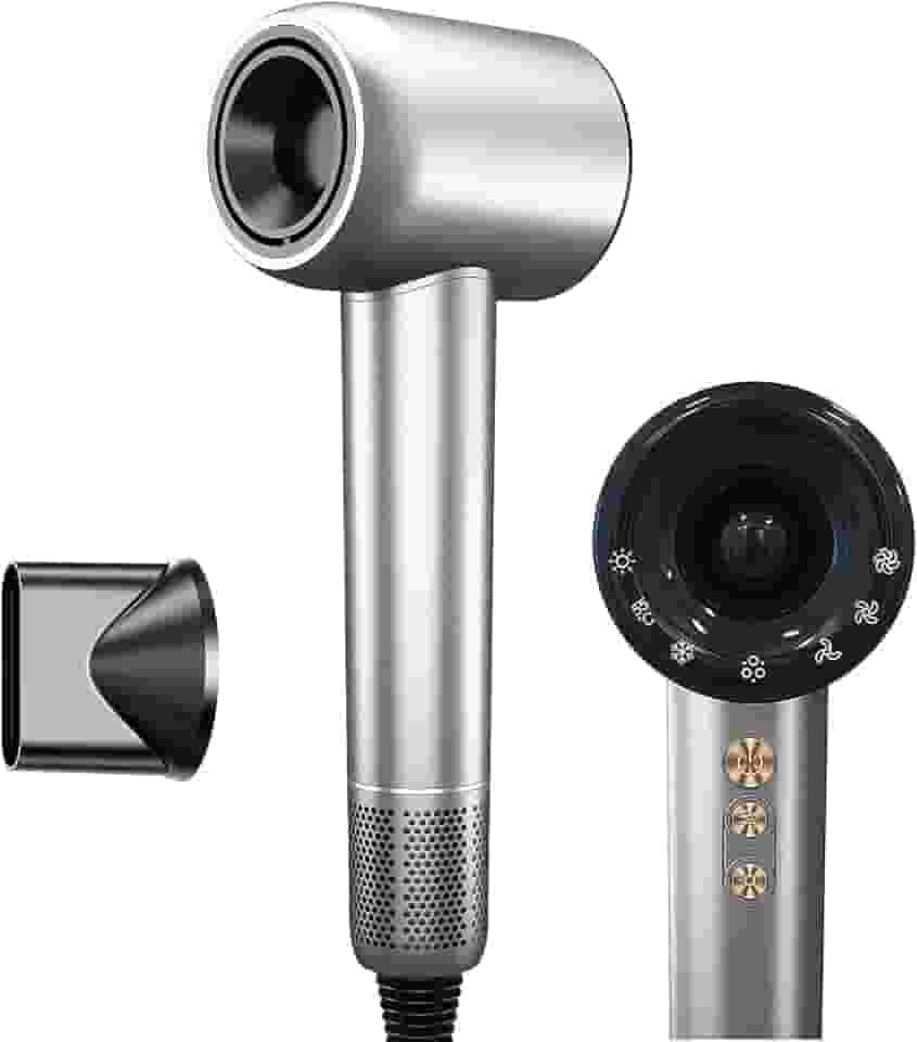 Secador de Cabelo Profissional 1500W, Baixo Ruído, Íons Negativos, Controle de Temperatura, Secador de Cabelo Com Difusor, Motor Brushless de Alta Velocidade (120000 RPM) , Secagem Rápida, Portátil, 127v/20A