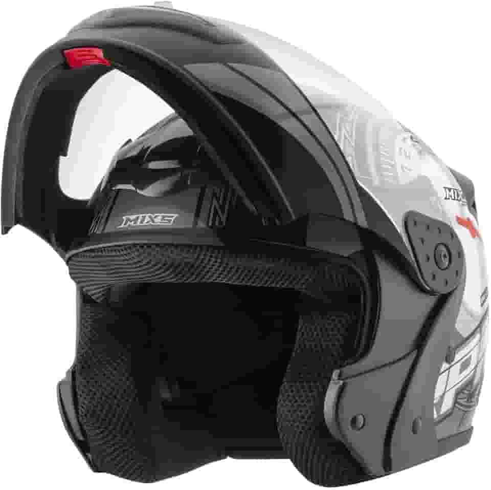 Capacete Moto Mixs Gladiator RPM Articulado Escamoteável Robocop Brilhante