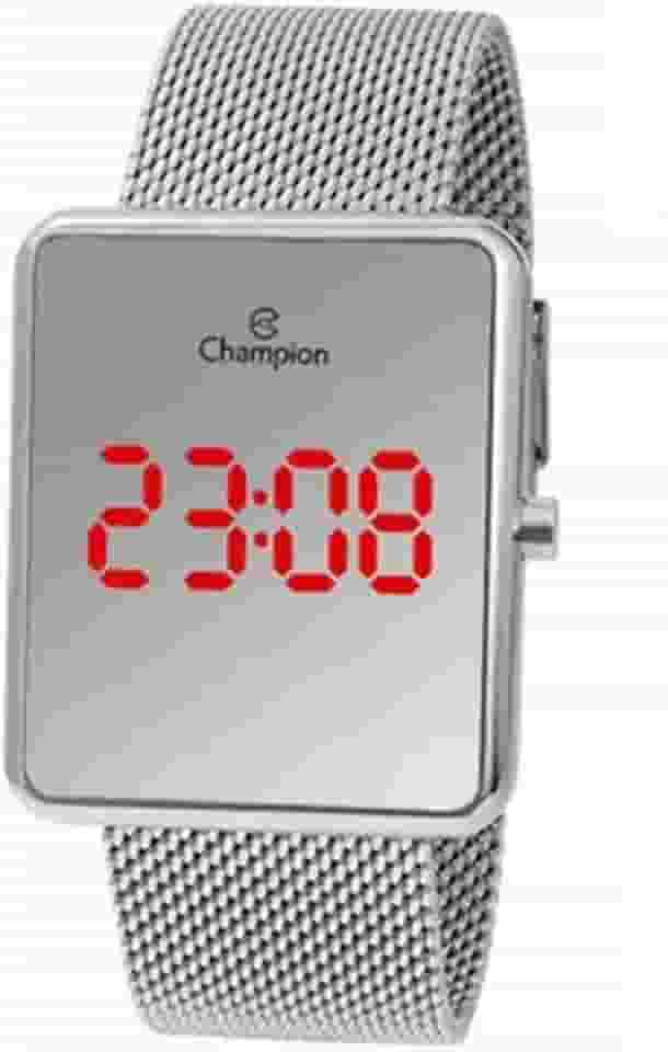 Relógio Champion Feminino Ref: Ch40080y LED Espelhado Prateado