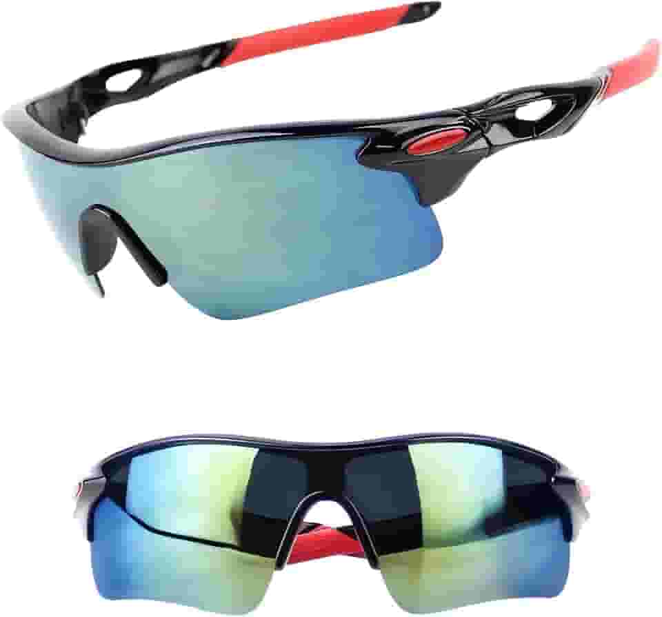 Óculos de Sol Esportivo Masculino – Lentes Espelhadas Azul-Verde UV400