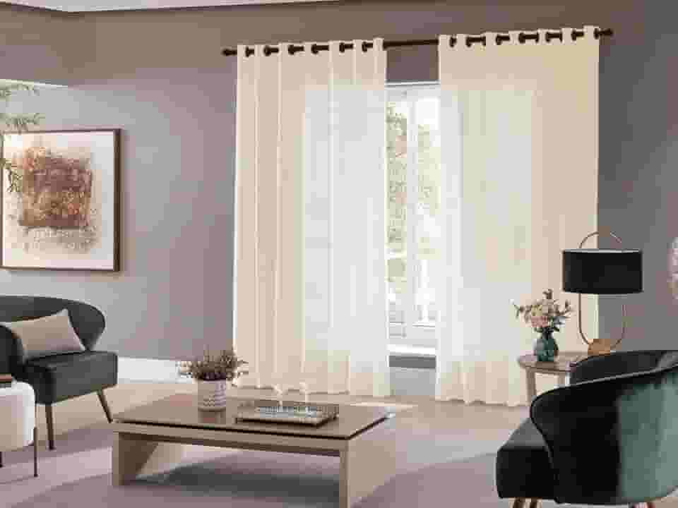 Cortina Sala Quarto Escritório Roma 300x220 Admirare Cor:Creme