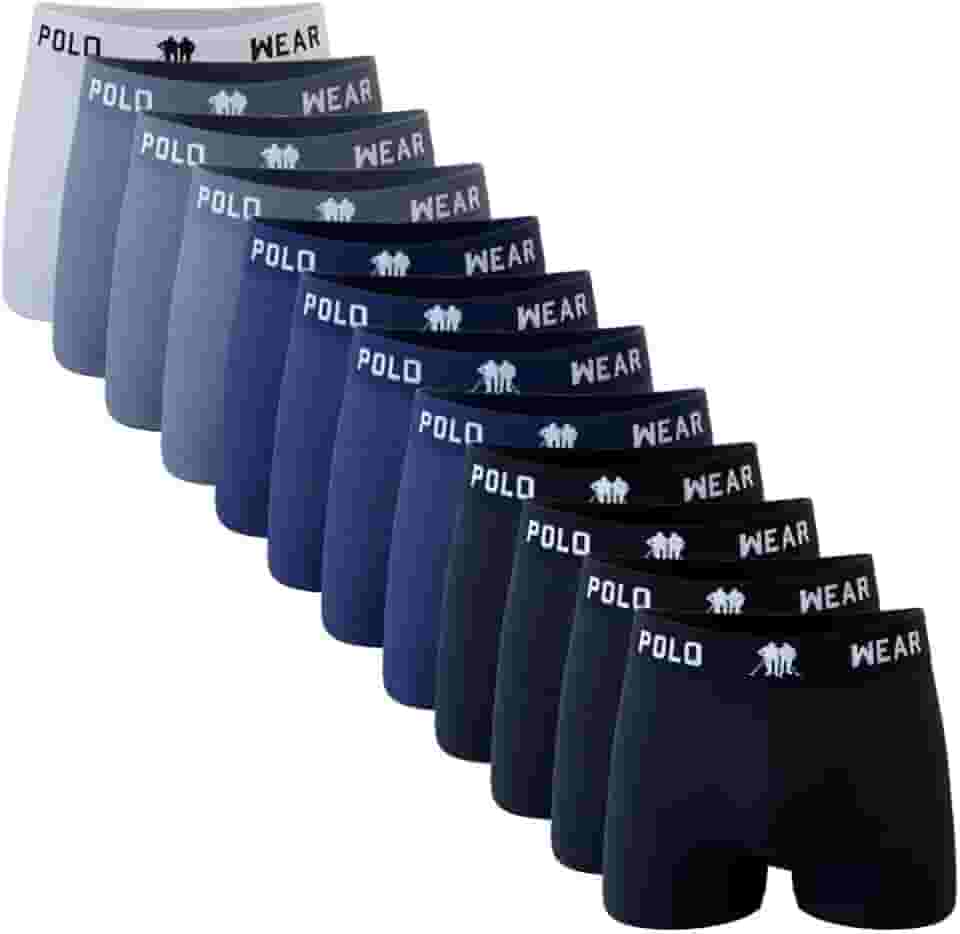 Kit 12 Cuecas Masculinas Boxer Microfibra Adulto Box Sem Costura Polo Wear Sortido