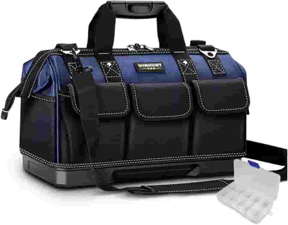 Bolsa De Ferramentas De Eletricista Com Base De Plástico - 14 Bolsos, Tecido Oxford 1680D para Eletricistas, Técnicos e Artesãos - Ideal para Trabalho e Organização de Ferramentas