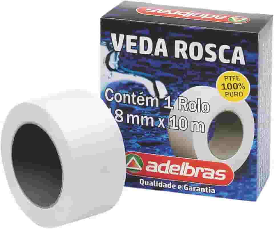 Fita Veda Rosca, Adelbras, 18mmx10m