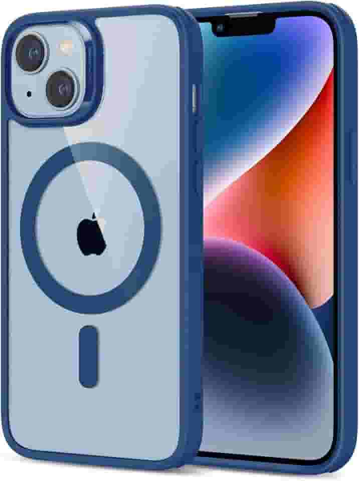 ESR para iPhone 14/13 capa, compatível com MagSafe, proteção de nível militar, resistente ao amarelecimento, parte traseira resistente a arranhões, Azul