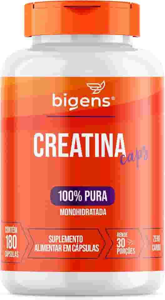 Creatina Monohidratada 100% Pura, 180 Cápsulas, Bigens