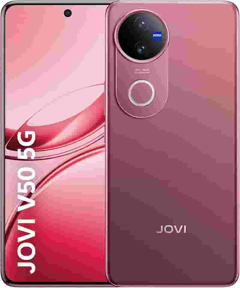 Smartphone JOVI V50 5G 512GB 12GB RAM, Câmeras ZEISS 50MP OIS. AMOLED 120Hz, Bateria 6000mAh, Carregamento Rápido 90W, Snapdragon 7 Gen3, Android 15, Vermelho Âncora