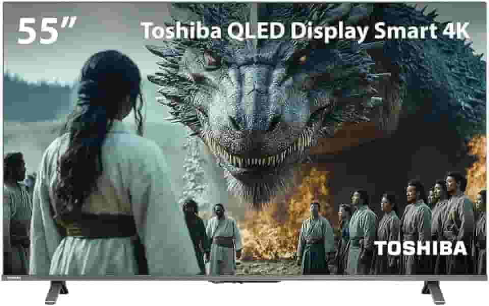Smart TV QLED 55 4K Toshiba Google TV 3HDMI 2USB Wi-Fi