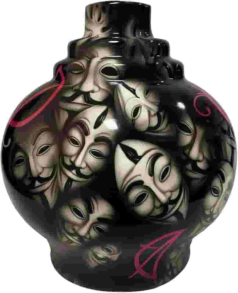 Vaso Vidro Base Narguile Desenhado V De Vingança