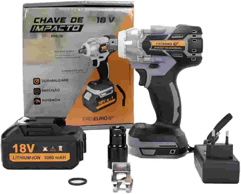 Chave Impacto Brushless Bateria 18V Torque 300Nm 2400Rpm Portátil Alta Performance - Pró Euro
