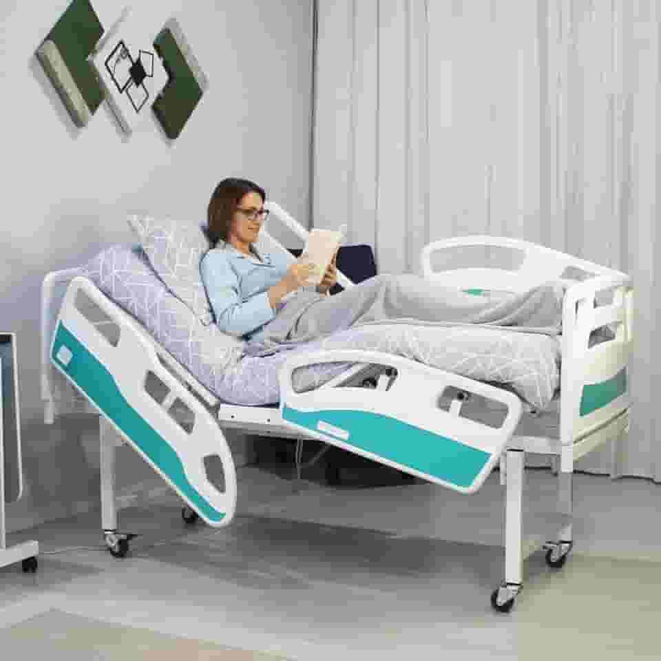 Cama Hospitalar Motorizada 4 Movimentos Elétricos Semi Luxo Altura Fixa Com Colchão, Articulada e Estrutura reforçada - Para Idosos Conforto e Segurança