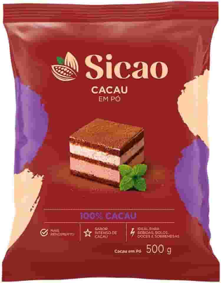 Cacau Em Pó Alcalino 100% 500g Sicao