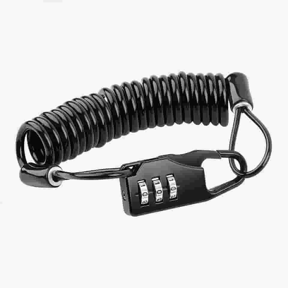 Trava de capacete de motocicleta, combinação de 3 dígitos, mini trava de bicicleta portátil antifurto, trava de cabo de bicicleta de aço endurecido para capacetes, bicicletas, bagagem, mochilas