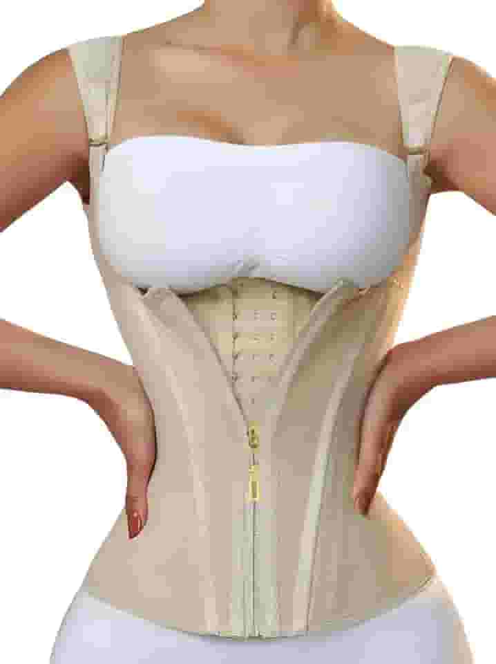 Cinta Modeladora SlimShape de Alta Compressão e Durabilidade. Redutor de Medidas que Controla a Barriga, com Efeito Sauna, Material Premium, o Shaper dos Sonhos. Fivela e Zíper, Transforme seu Corpo