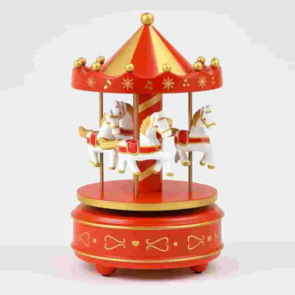 Caixinha Carrossel Musical A Corda Enfeite Decoração Para natal
