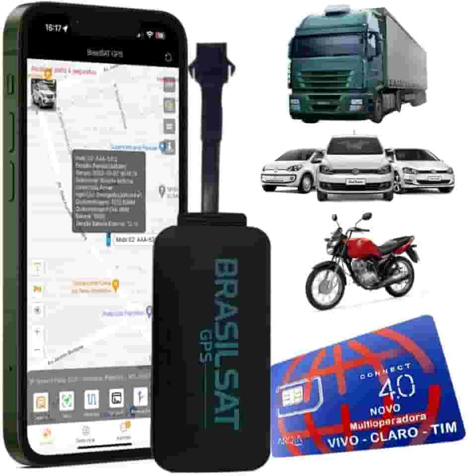 Rastreador Veicular Gps Bloqueador 4G Com Chip E Aplicativo Em Tempo Real Carro Moto Caminhao