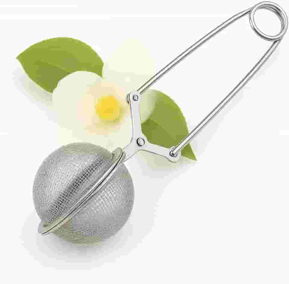 Infusor de Chá Grande 15cm em Aço Inox – Ideal para Ervas e Chás – Reutilizável, Durável, Prático e Fácil de Limpar