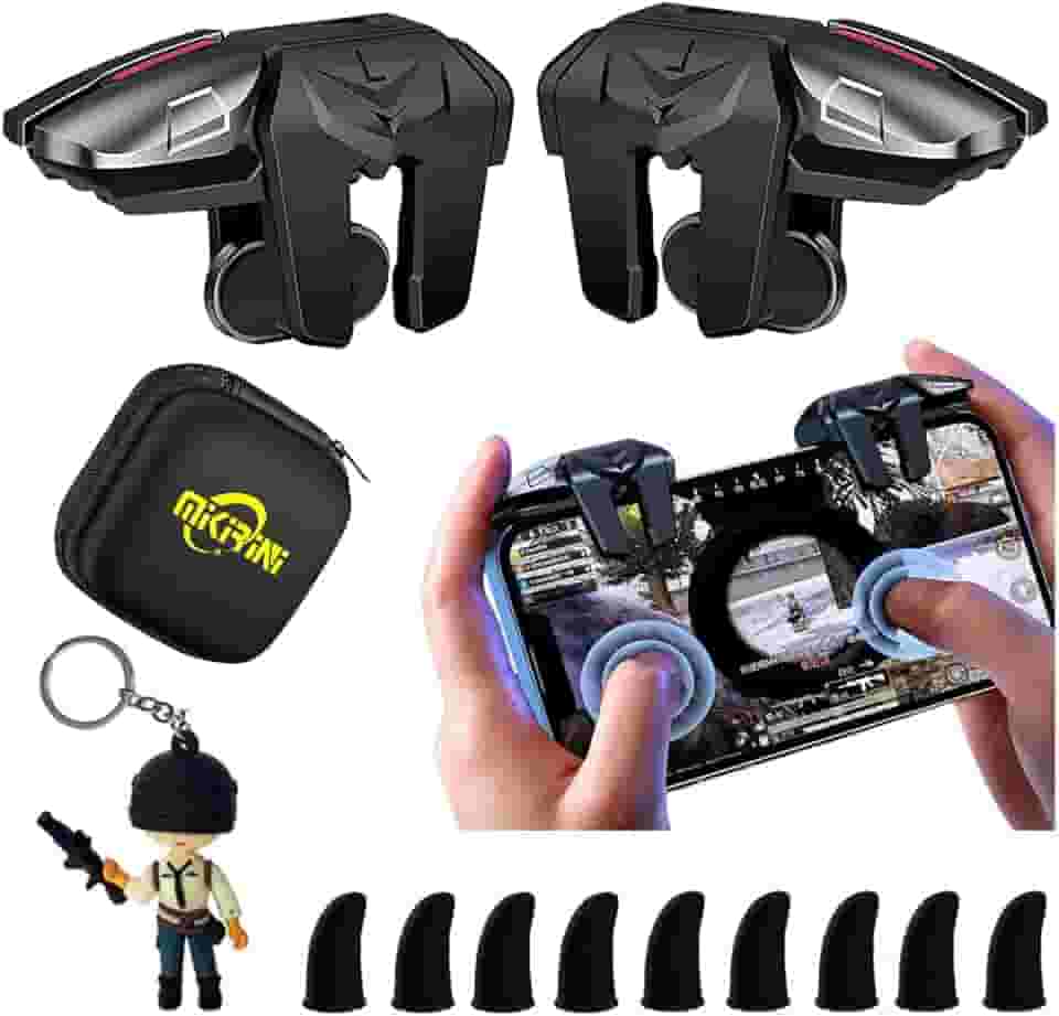 Conjunto de gatilhos móveis PUBG 13 em 1, 4 controles de jogos para celular para PUBG/Fortnite/Call of Duty/Rules of Survival, Aim & Fire Trigger para iPhone e Android Phone (menino)