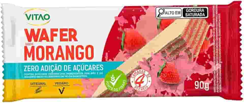Vitao Wafer Integral Morango Zero 90G