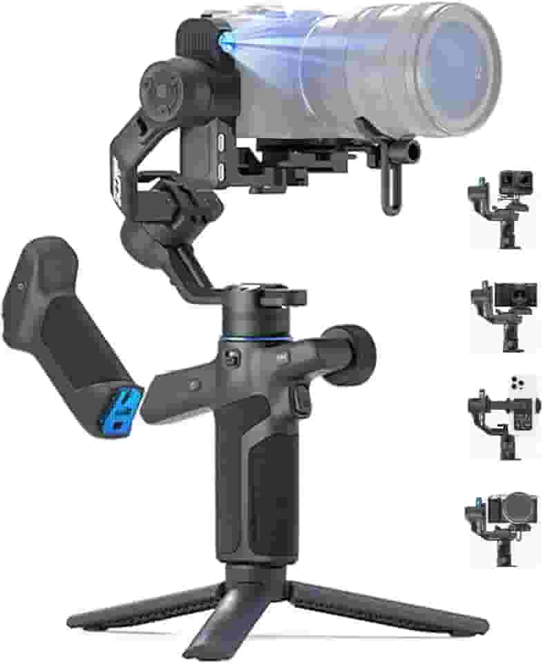FeiyuTech SCORP Mini 3 Pro – Estabilizador Gimbal 3-em-1 com Rastreamento IA 4.0, Alça Remota Destacável, Compatível com Mirrorless, Action Cam e Celular
