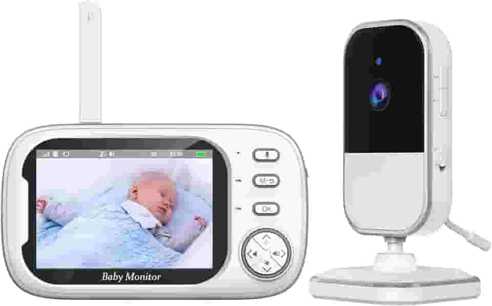 Babá Eletrônica para Bebês com Tela LCD de 3.5", Câmera Infravermelha 10M, Visão Noturna, Áudio Bidirecional, Monitoramento de Temperatura, Detecção de Som VOX, Ideal para Quartos e Berços