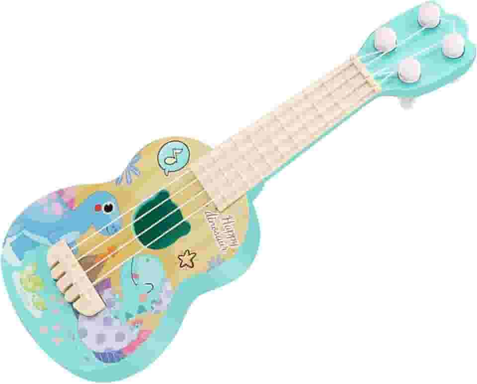 Brinquedo de Violão Ukulele Infantil, Miniguitarra Educacional de 4 Cordas para Crianças Em Casa (padrão de dinossauro)