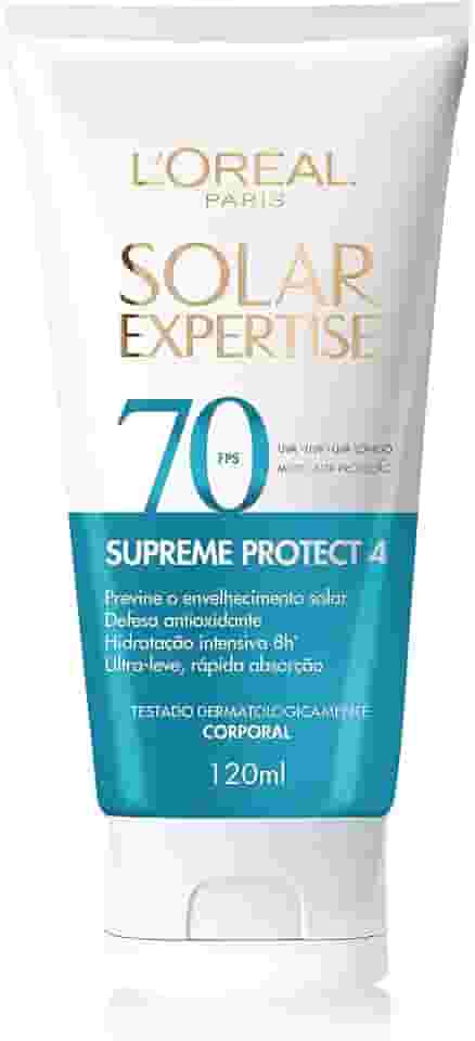 Protetor Solar Corporal L'Oréal Paris Solar Expertise FPS 70 120ml - Previne o Envelhecimento Solar, Textura Ultra-leve, Hidrata e Protege a pele