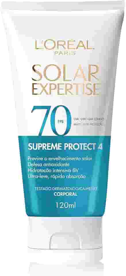 Protetor Solar Corporal L'Oréal Paris Solar Expertise FPS 70 120ml - Previne o Envelhecimento Solar, Textura Ultra-leve, Hidrata e Protege a pele