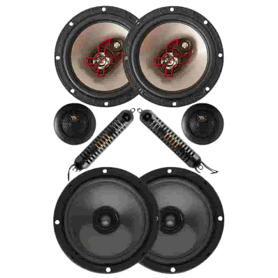 Par Alto Falante B3x60x 6 Polegadas Bravox 100 Rms + Par Alto Falante Kit 2 Vias 6 Polegadas Bravox Cs60bk 130 Rms Tnt Full Som Automotivo