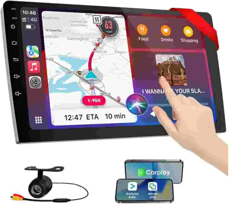 Central Multimídia 2 Din 9 Polegadas Tela Grande, Carplay Integrado, 2GB RAM Bluetooth Universal para Carro