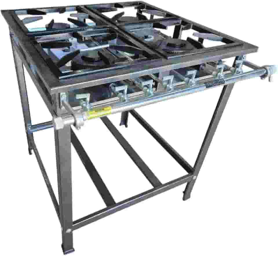 Fogão Industrial 4 Bocas Baixa Pressão Aço Preto Craquelado