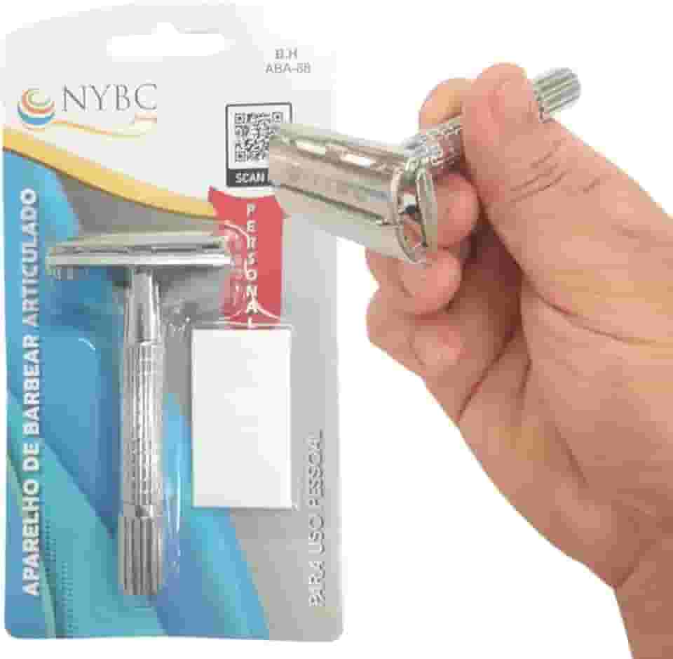 NYBC Beauty, Aparelho de Barbear Classico, Articulado com Lamina, Durável, Confortável e Econômico