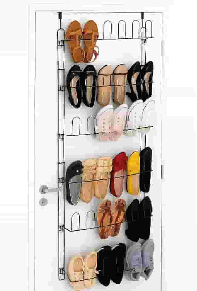 Sapateira de Porta ou Parede Aço 21 Pares 42 Divisórias Alta Durabilidade Organização de Calçados, Acessórios e Mais (PRETO)