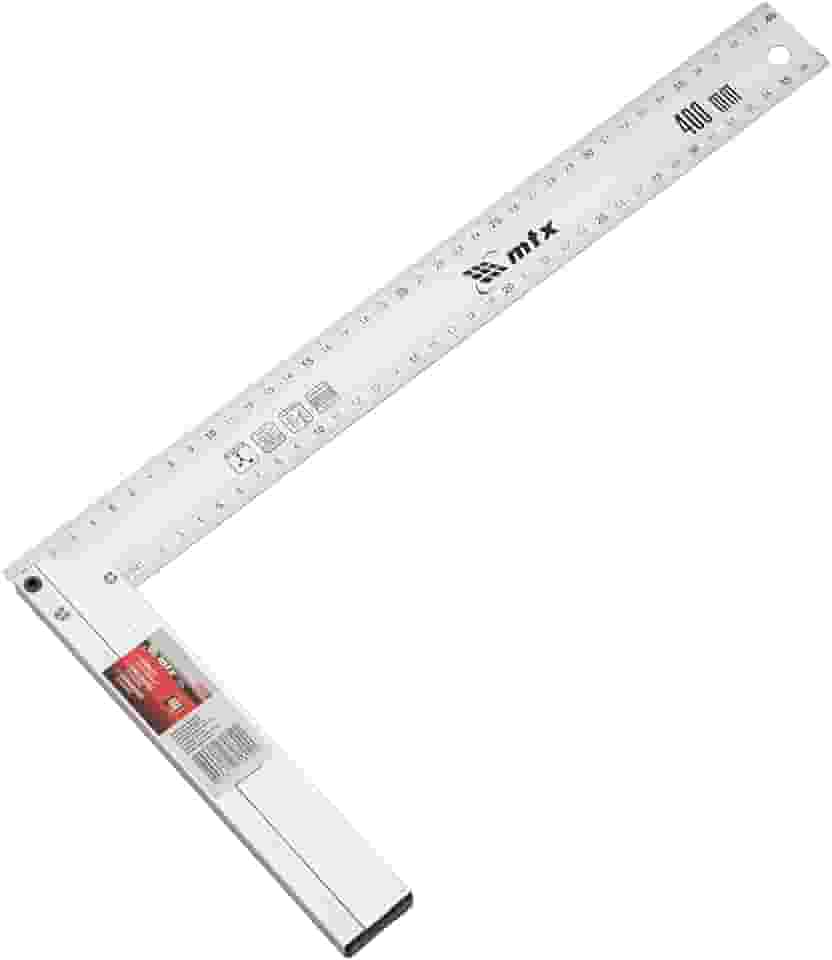 MTX Esquadro 16 Pol. (400 mm) Em Alumínio Fundido – Perfil Rígido De Alta Precisão, Marcações Duplas Em Milímetros E Polegadas, Ideal Para Carpintaria, Marcenaria E Montagens Profissionais