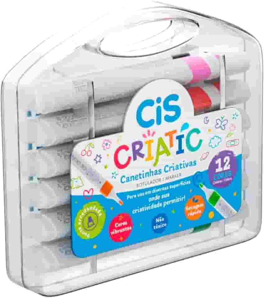 Marcador Criativo Infantil CIS Criatic, Estojo com 12 cores