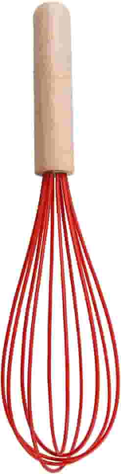 BATEDOR DE CLARAS SILICONE VERM C/CABO MADEIRA 25,5X6X6CM - CM48